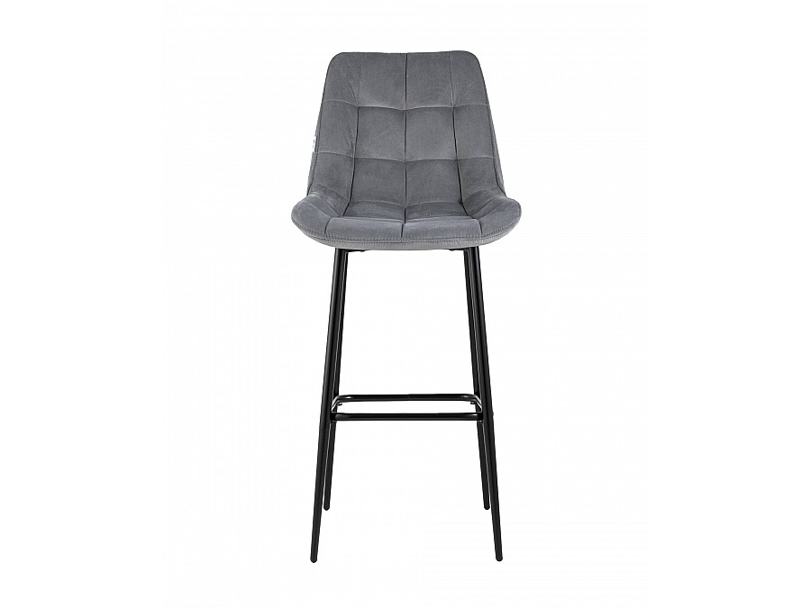 Стул барный Флекс велюр серый