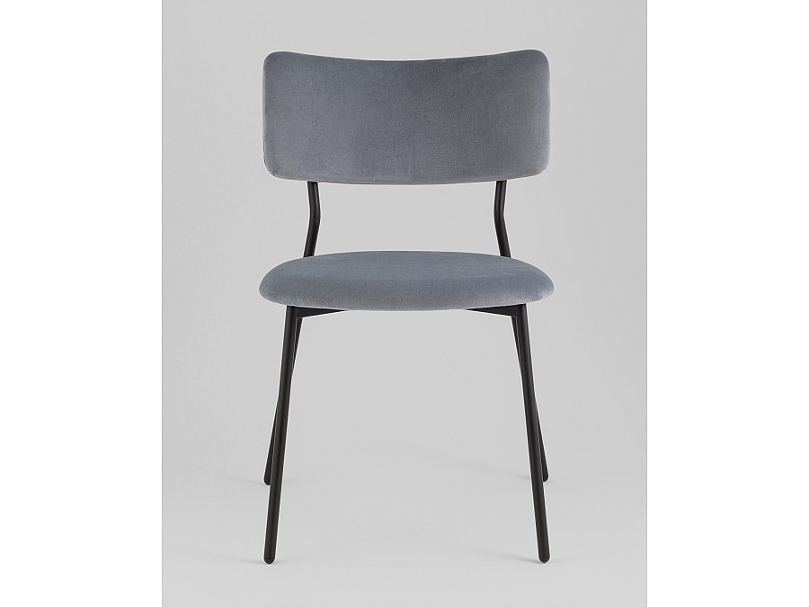 Стул Амелия велюр серо-голубой