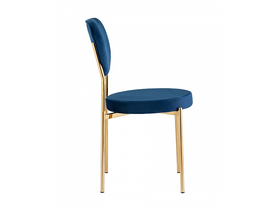 Стул Барбара велюр королевский синий золотые ножки