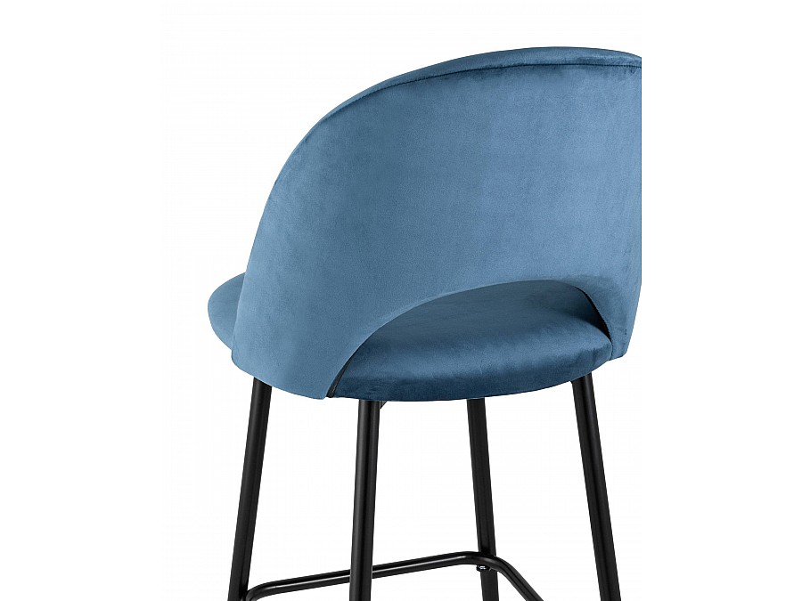 Стул барный Меган велюр пыльно-синий