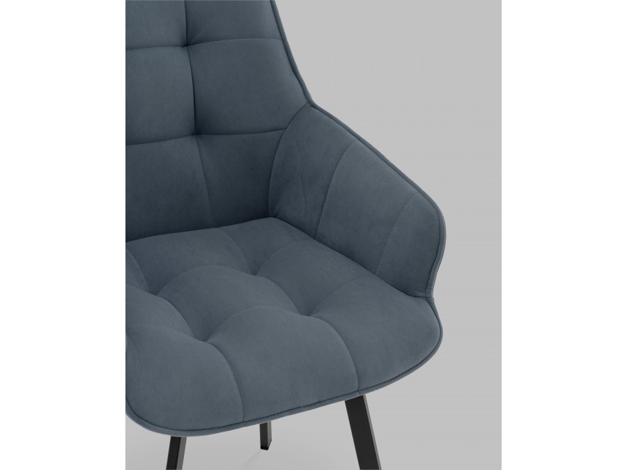 Стул Амальри велюр серо-синий