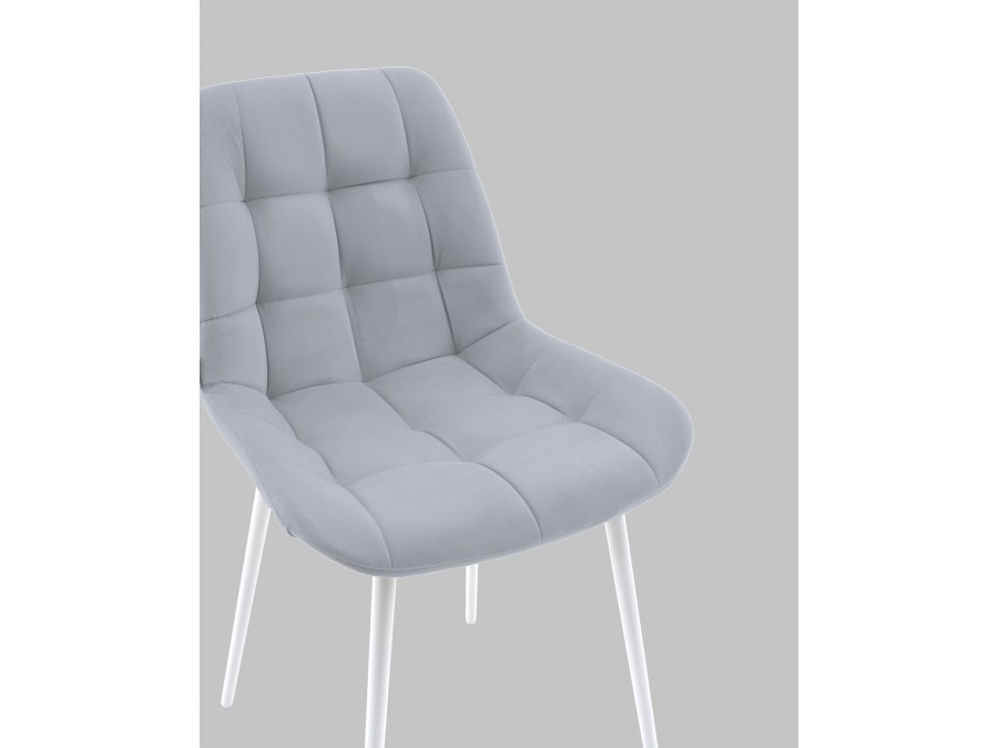 Стул Флекс N светло-серый белые ножки