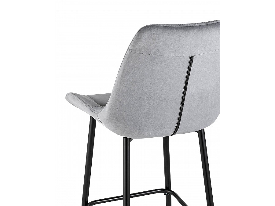 Стул барный Флекс велюр серый