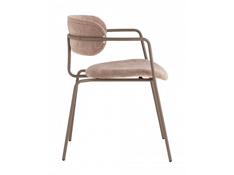 Стул Дженни букле бежевый каркас бежево-серый матовый