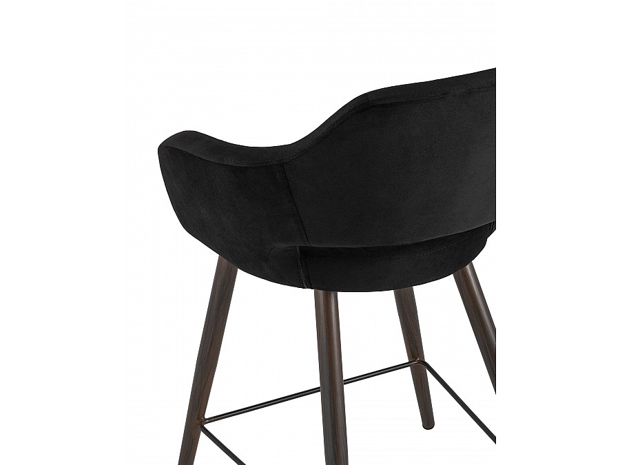 Стул полубарный Саймон велюр черный