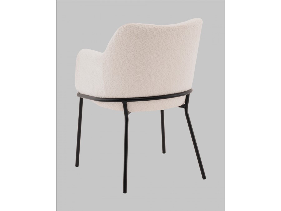 Стул с подлокотниками Кози new ткань букле молочный