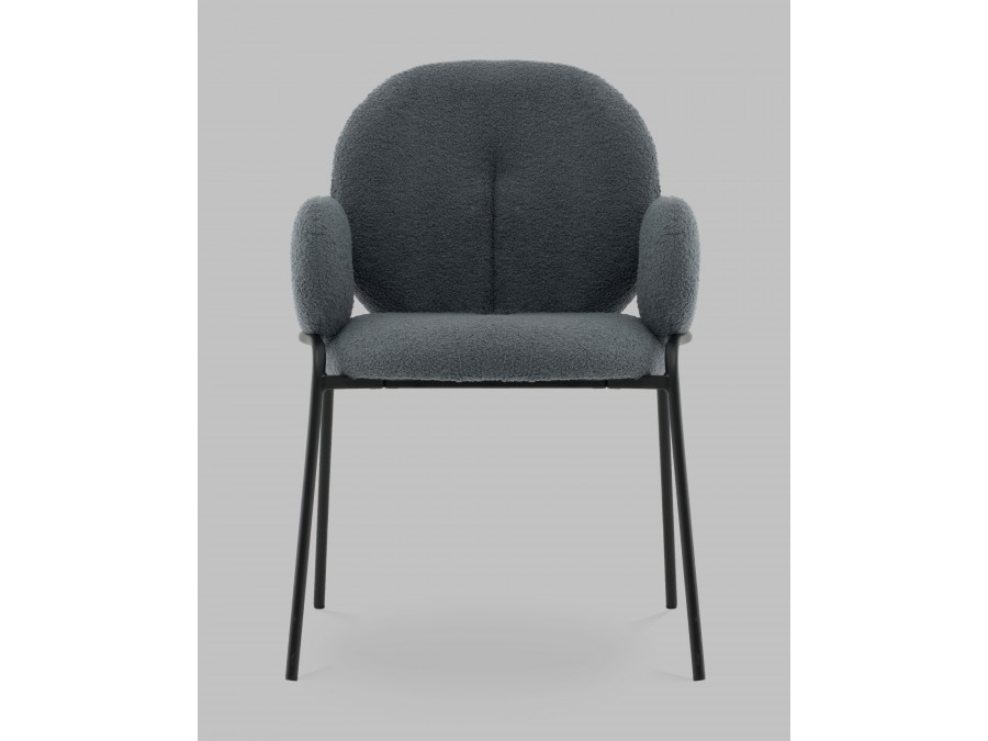 Стул с подлокотниками Моллек букле темно-серый