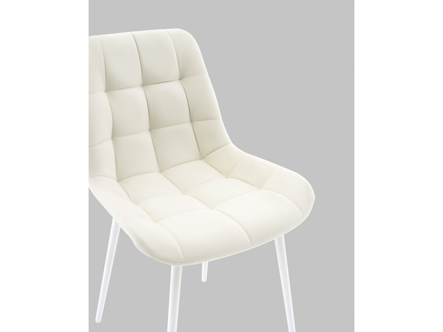 Стул Флекс N светло-бежевый белые ножки