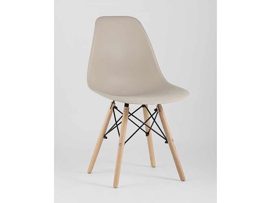Стул Eames Style DSW бежевый (разборный каркас)