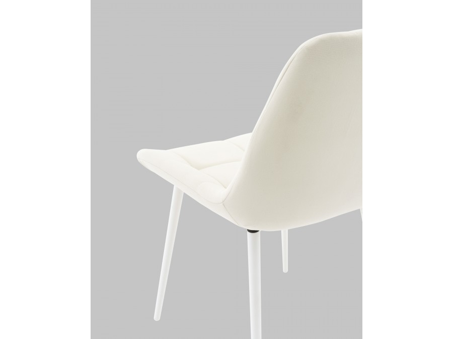 Стул Флекс N светло-бежевый белые ножки