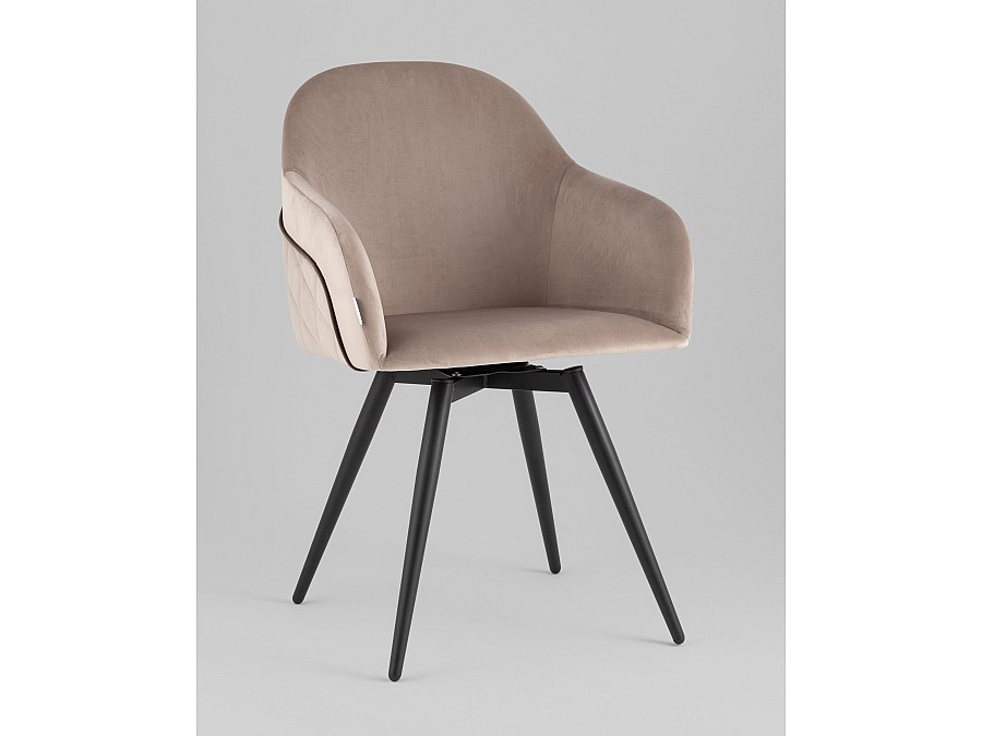 Стул вращающийся Новел New велюр серо-коричневый