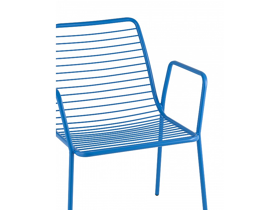Стул с подлокотниками Дели металл голубой