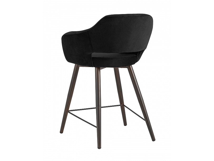 Стул полубарный Саймон велюр черный