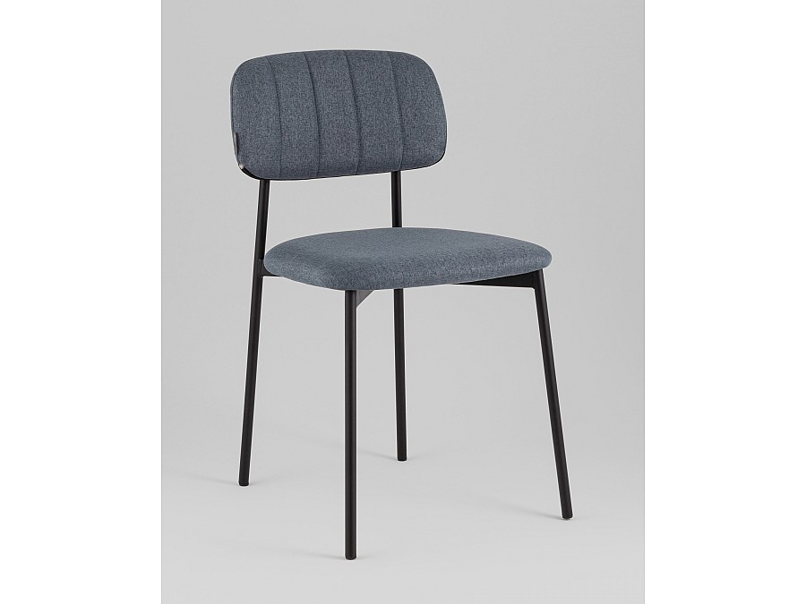 Стул Майло рогожка серо-синий