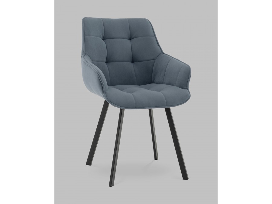 Стул Амальри велюр серо-синий