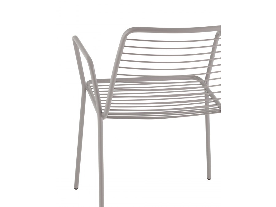 Стул с подлокотниками Дели металл серый