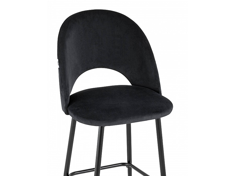 Стул барный Меган велюр черный