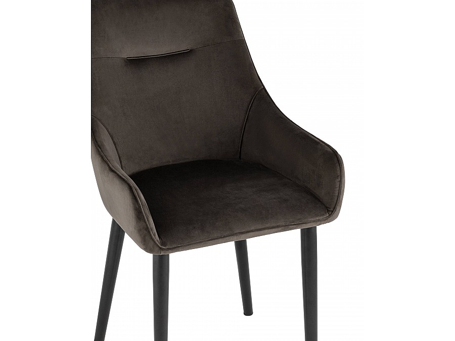 Стул Джоан велюр тёмно-коричневый