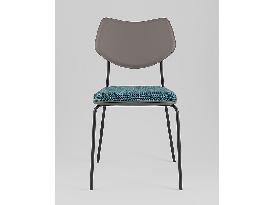 Стул обеденный Casey темно-бирюзовый с серой экокожей