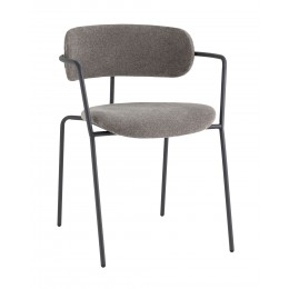 Стул Дженни букле темно-серый каркас антрацитово-серый муар