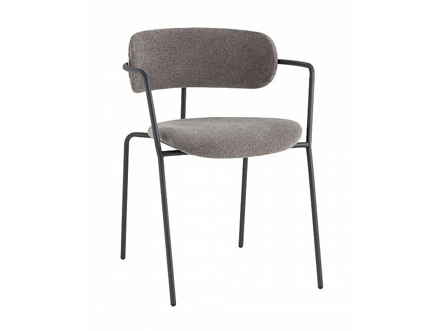 Стул Дженни букле темно-серый каркас антрацитово-серый муар