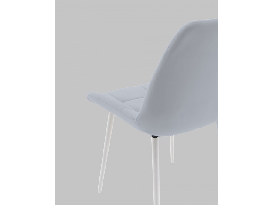 Стул Флекс N светло-серый белые ножки