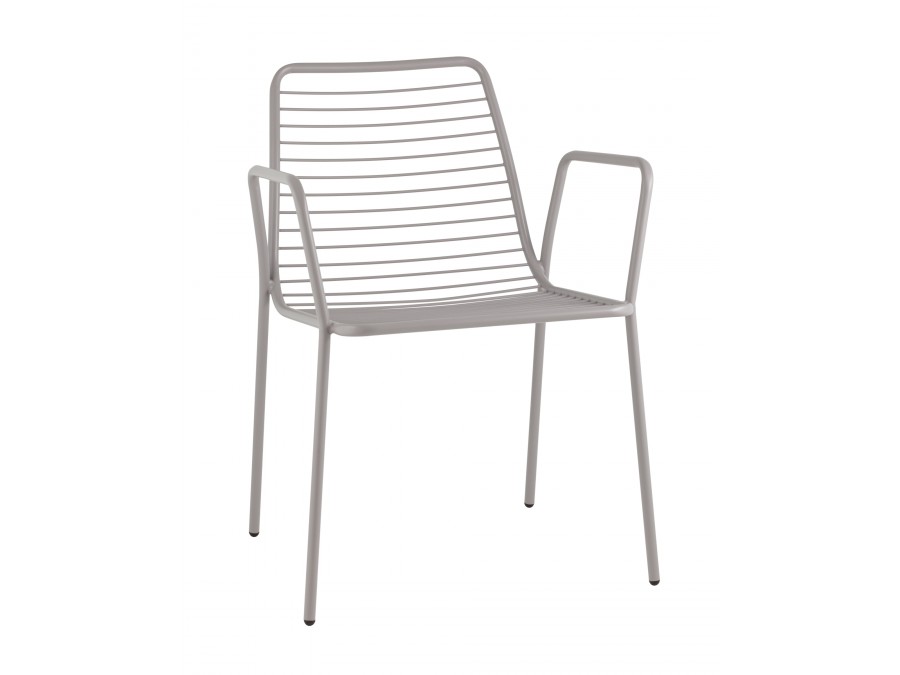 Стул с подлокотниками Дели металл серый