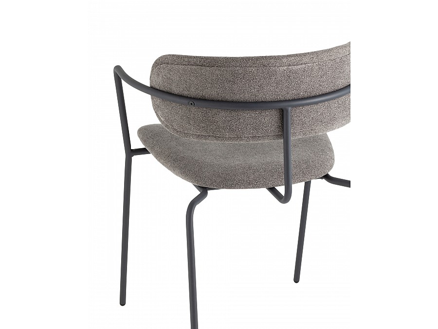 Стул Дженни букле темно-серый каркас антрацитово-серый муар