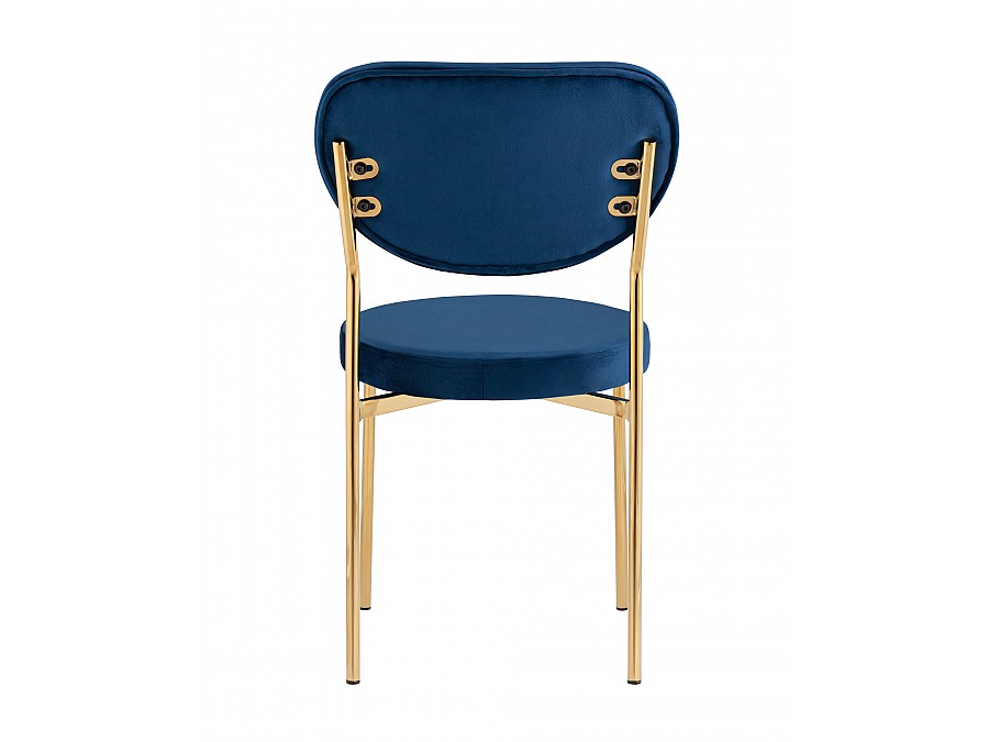 Стул Барбара велюр королевский синий золотые ножки