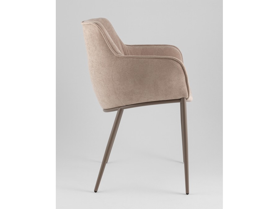 Стул Твигги велюр бежевый, каркас бежево-серый