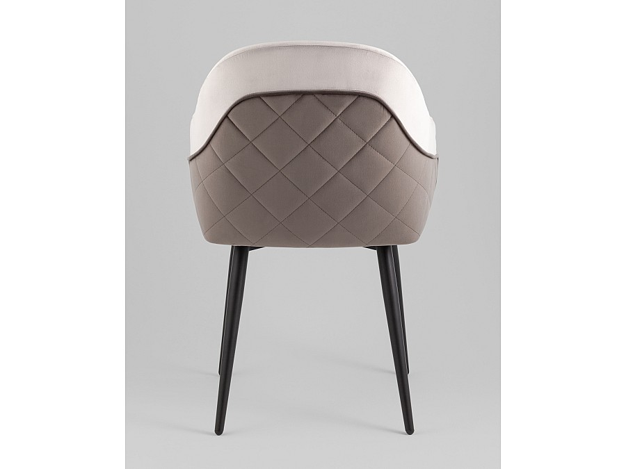 Стул Новел New велюр светло-серый с темно-серой спинкой