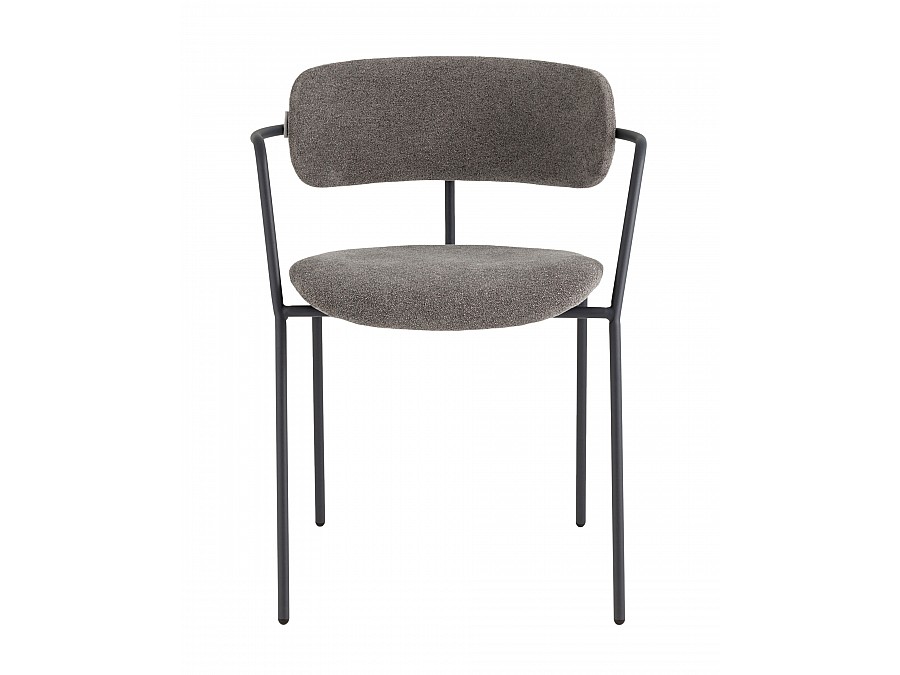 Стул Дженни букле темно-серый каркас антрацитово-серый муар