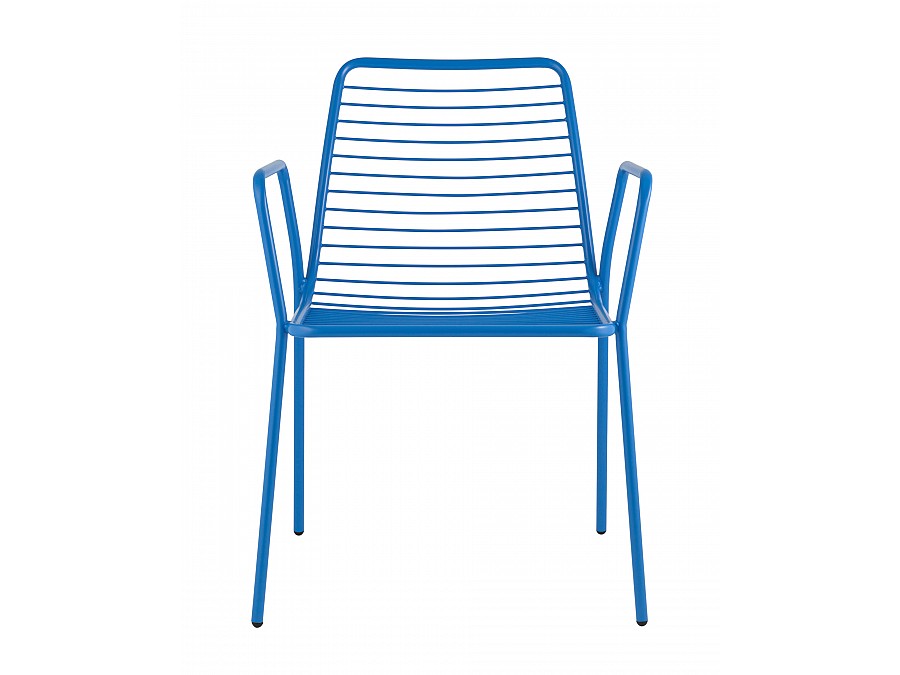 Стул с подлокотниками Дели металл голубой