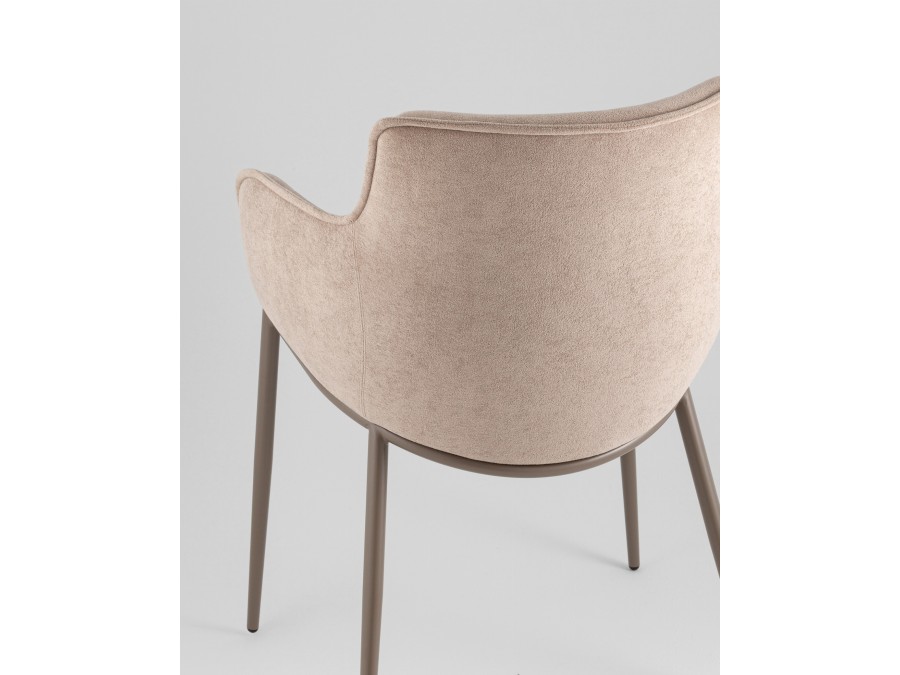 Стул Твигги велюр бежевый, каркас бежево-серый