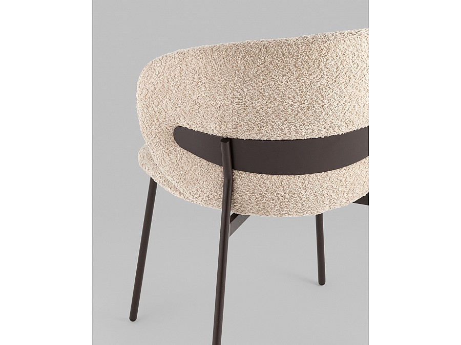 Стул Блейз букле капучино каркас серо-коричневый