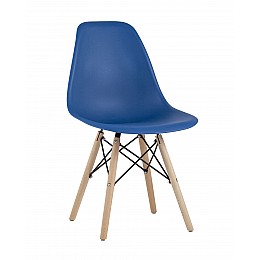 Стул Eames Style DSW синий (разборный каркас)
