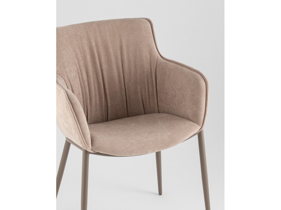 Стул Твигги велюр бежевый, каркас бежево-серый