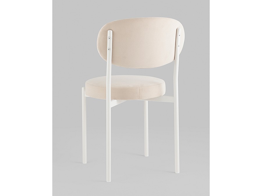 Стул Бриф SN велюр молочный каркас белый муар