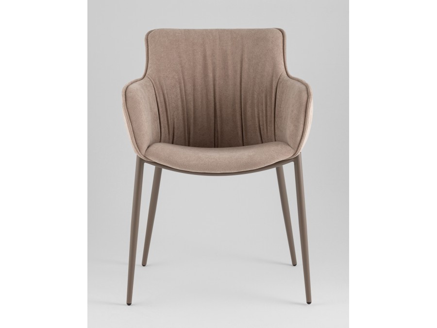 Стул Твигги велюр бежевый, каркас бежево-серый
