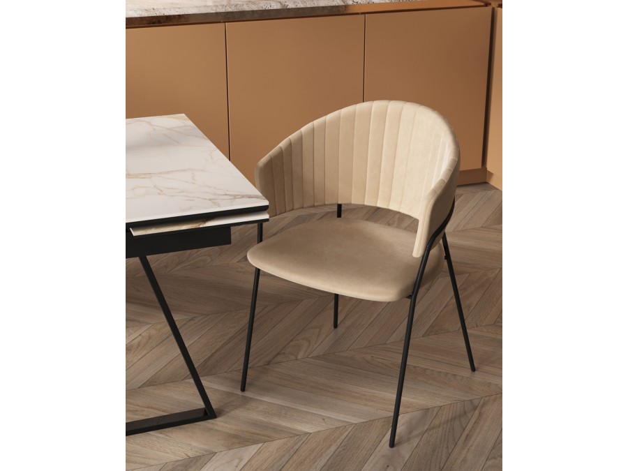 Стул Бруно NEW велюр кремовый