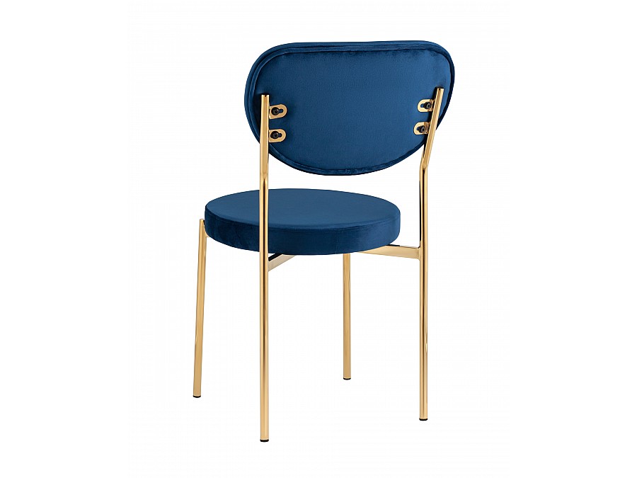 Стул Барбара велюр королевский синий золотые ножки