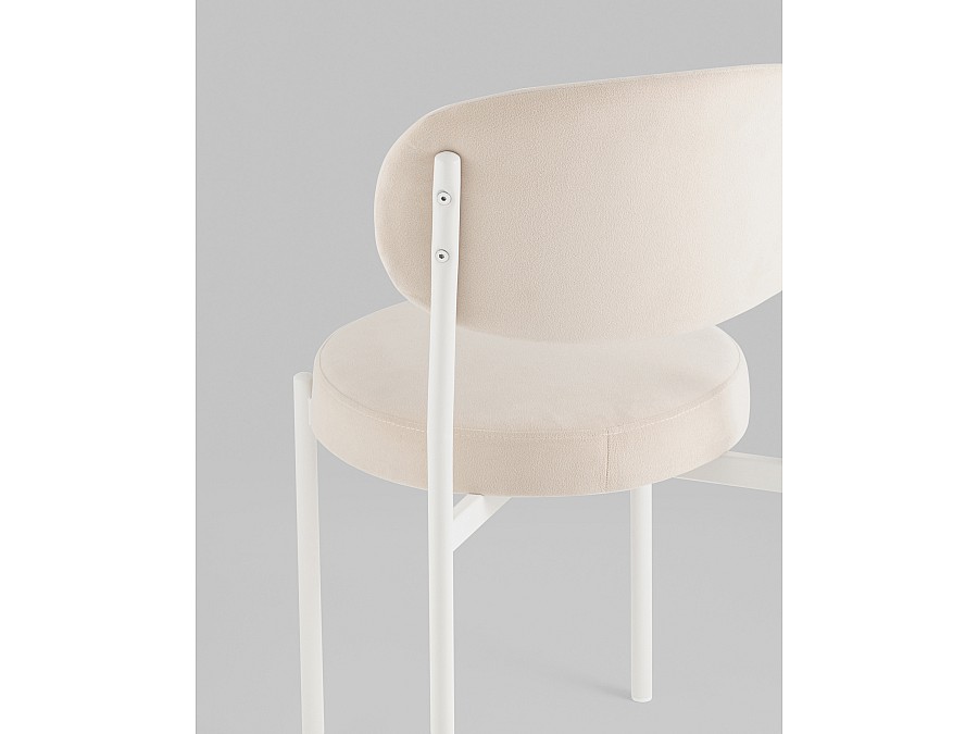 Стул Бриф SN велюр молочный каркас белый муар