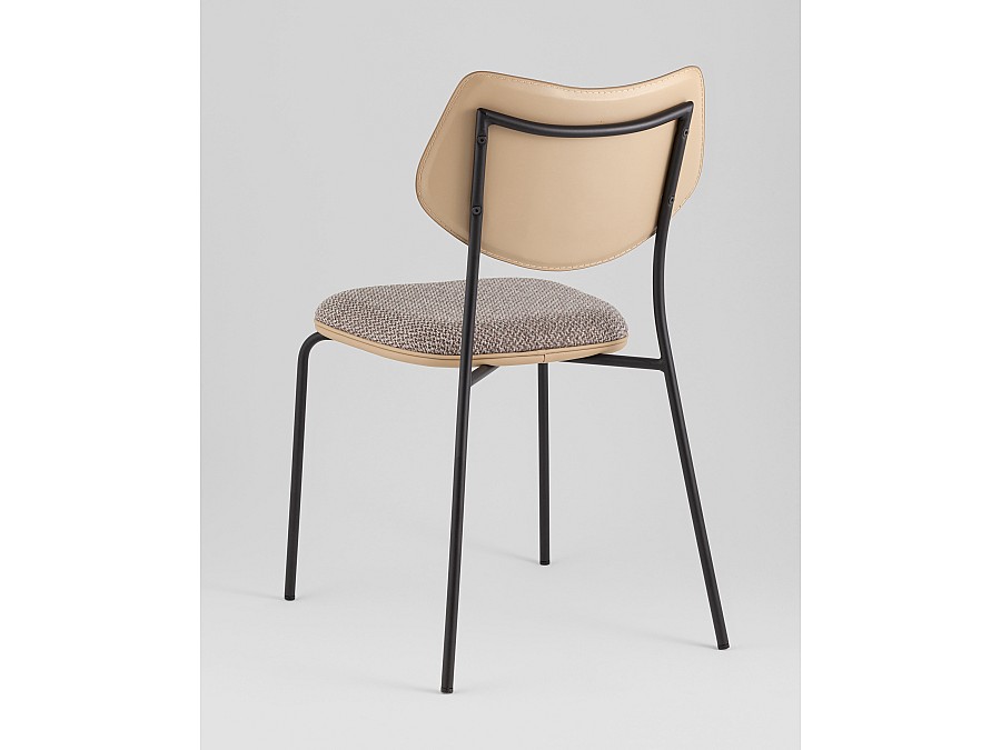 Стул обеденный Casey серо-коричневый с бежевой экокожей