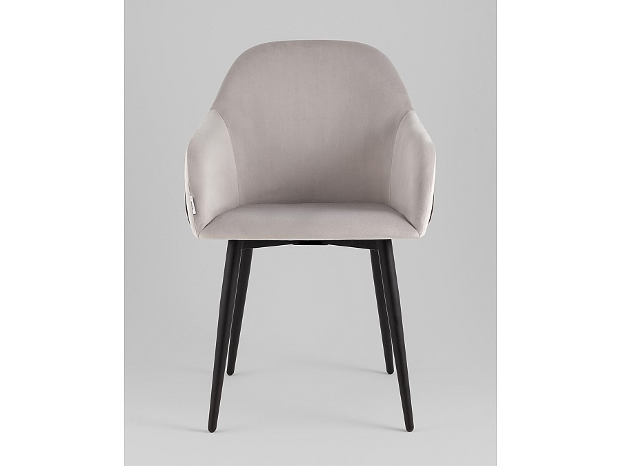 Стул Новел New велюр светло-серый с темно-серой спинкой