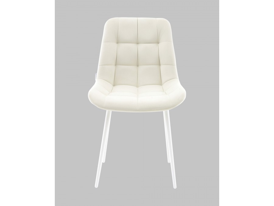 Стул Флекс N светло-бежевый белые ножки