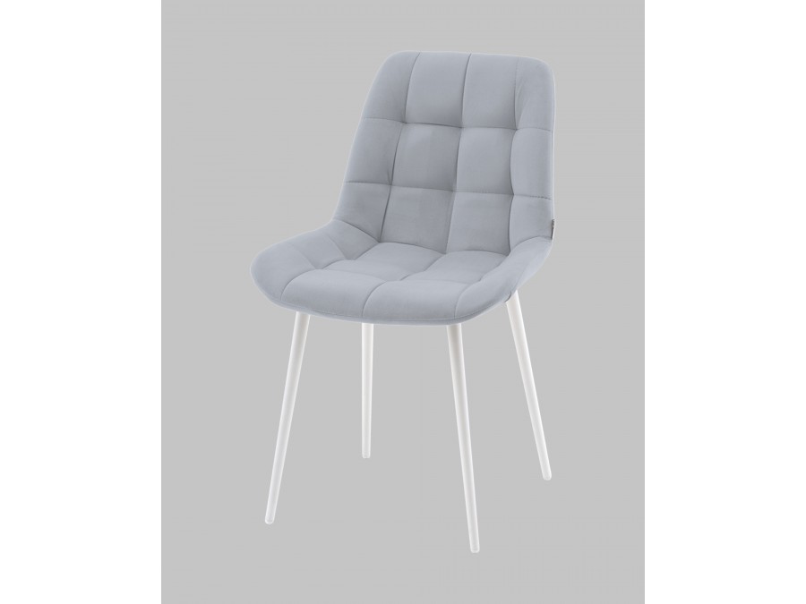 Стул Флекс N светло-серый белые ножки