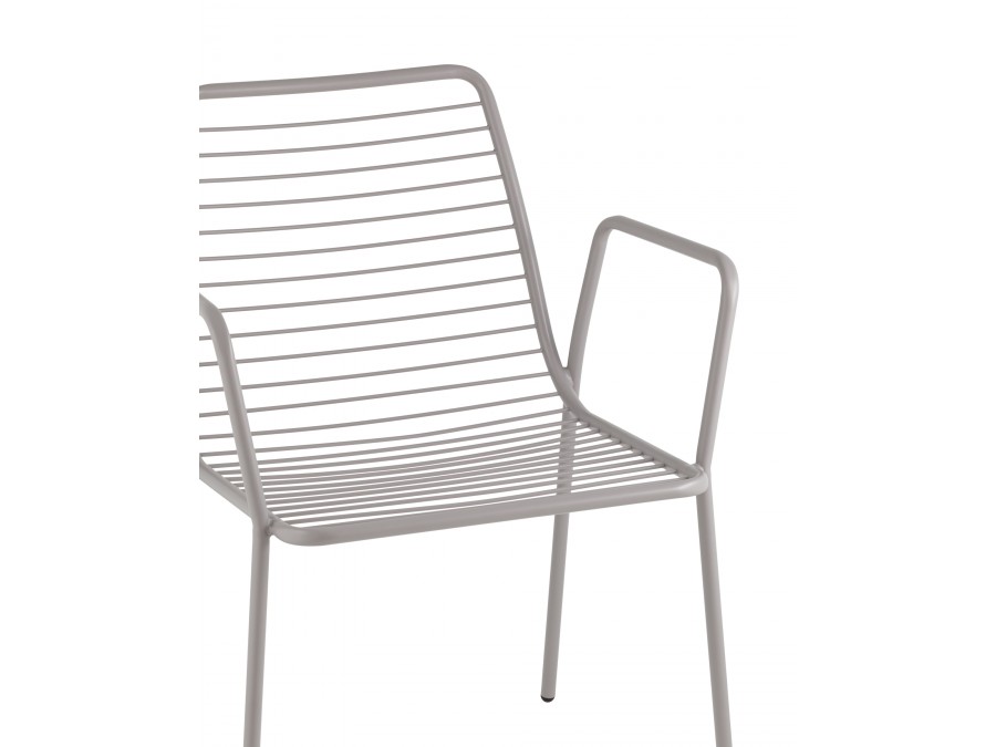 Стул с подлокотниками Дели металл серый