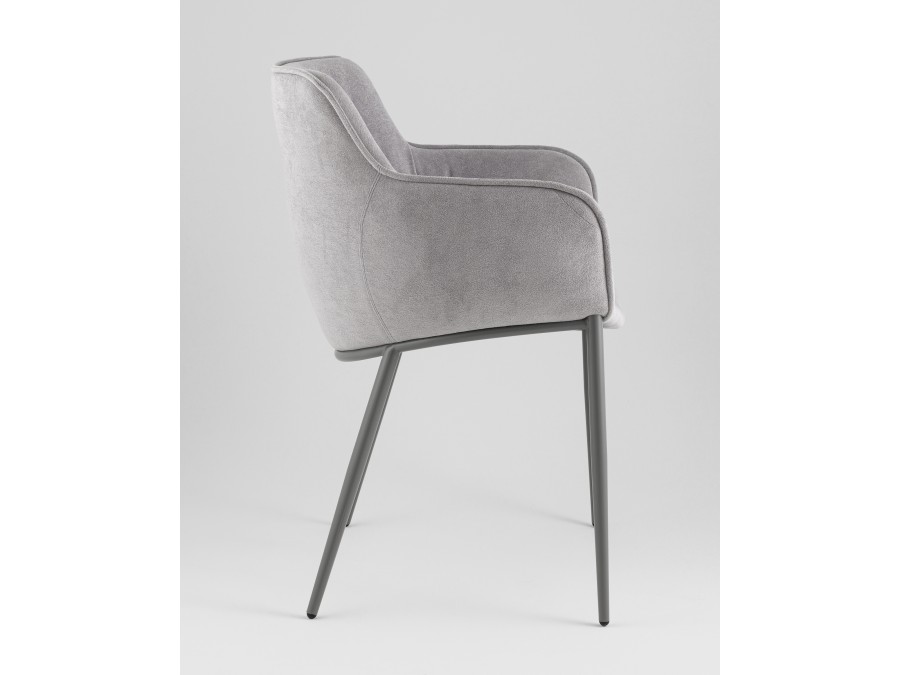 Стул Твигги велюр серый, каркас серый