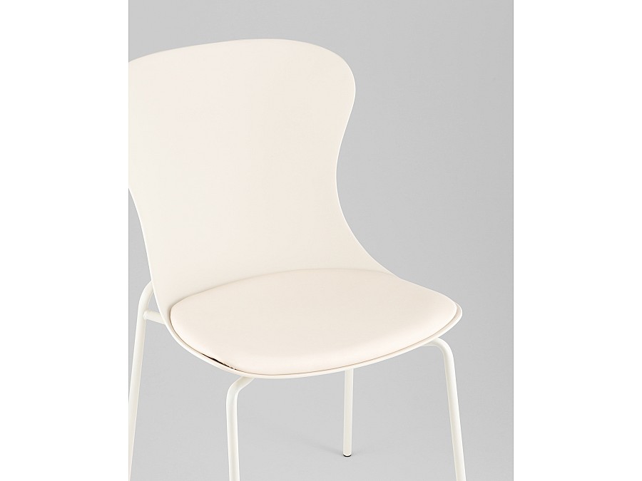 Стул Shaya с подушкой пластик молочный