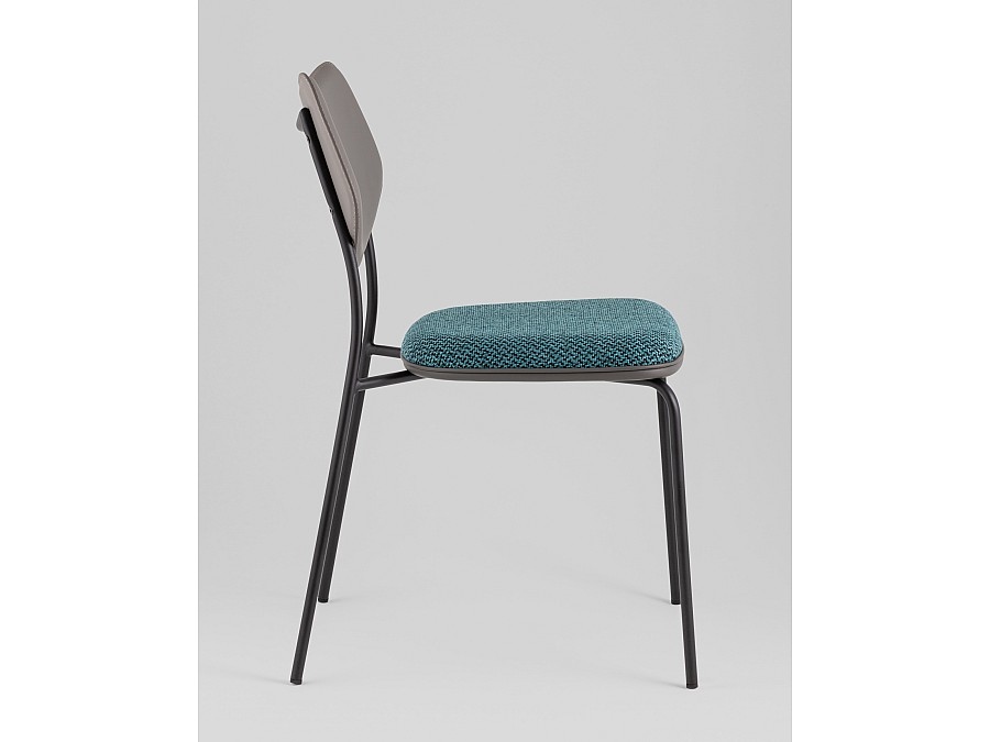 Стул обеденный Casey темно-бирюзовый с серой экокожей